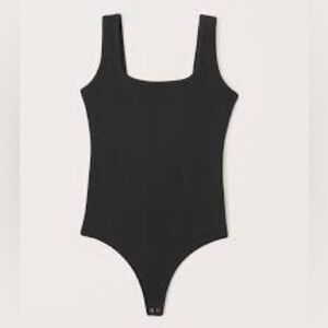 Abercrombie Black Cotton-Blend Seamless Tank Bodysuit
